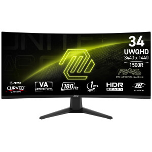 MSI MAG 346CQ computer monitor 86,4 cm (34") 3440 x 1440 Pixels UltraWide Dual Quad HD LCD Zwart