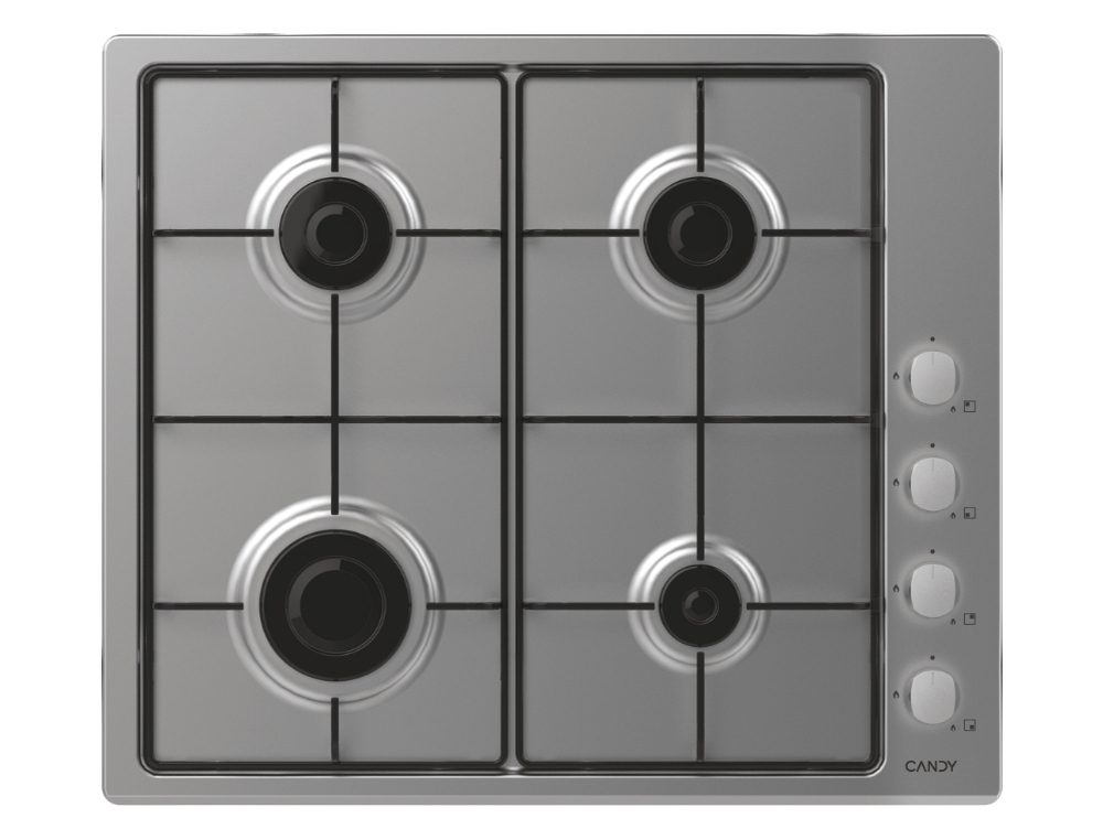 Candy Idea CHW6LX Roestvrijstaal Ingebouwd 60 cm Gaskookplaat 4 zone(s)