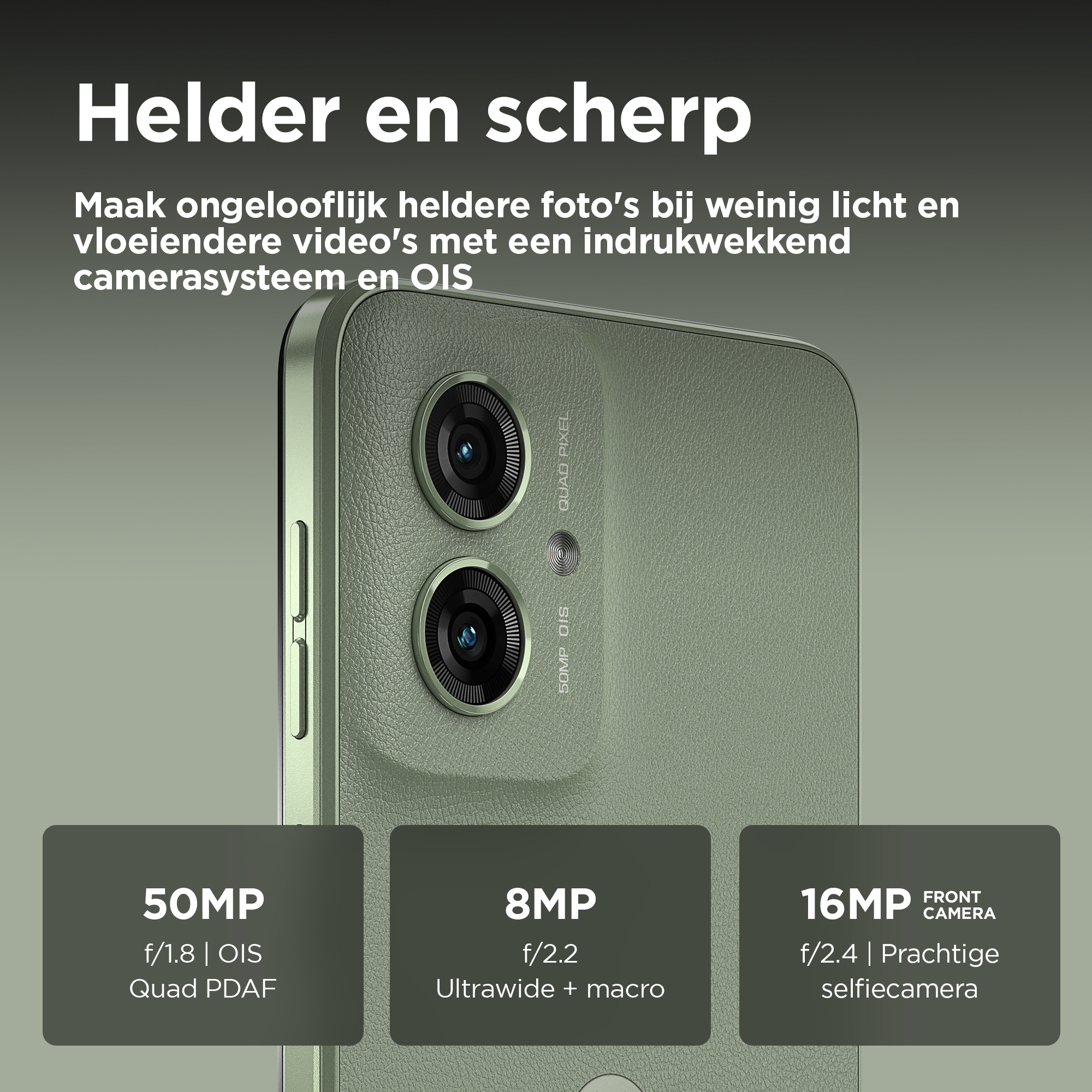 Motorola moto g55 5G 16,5 cm (6.49") Dual SIM Android 14 USB Type-C 8 GB 256 GB 5000 mAh Groen - Afbeelding 6