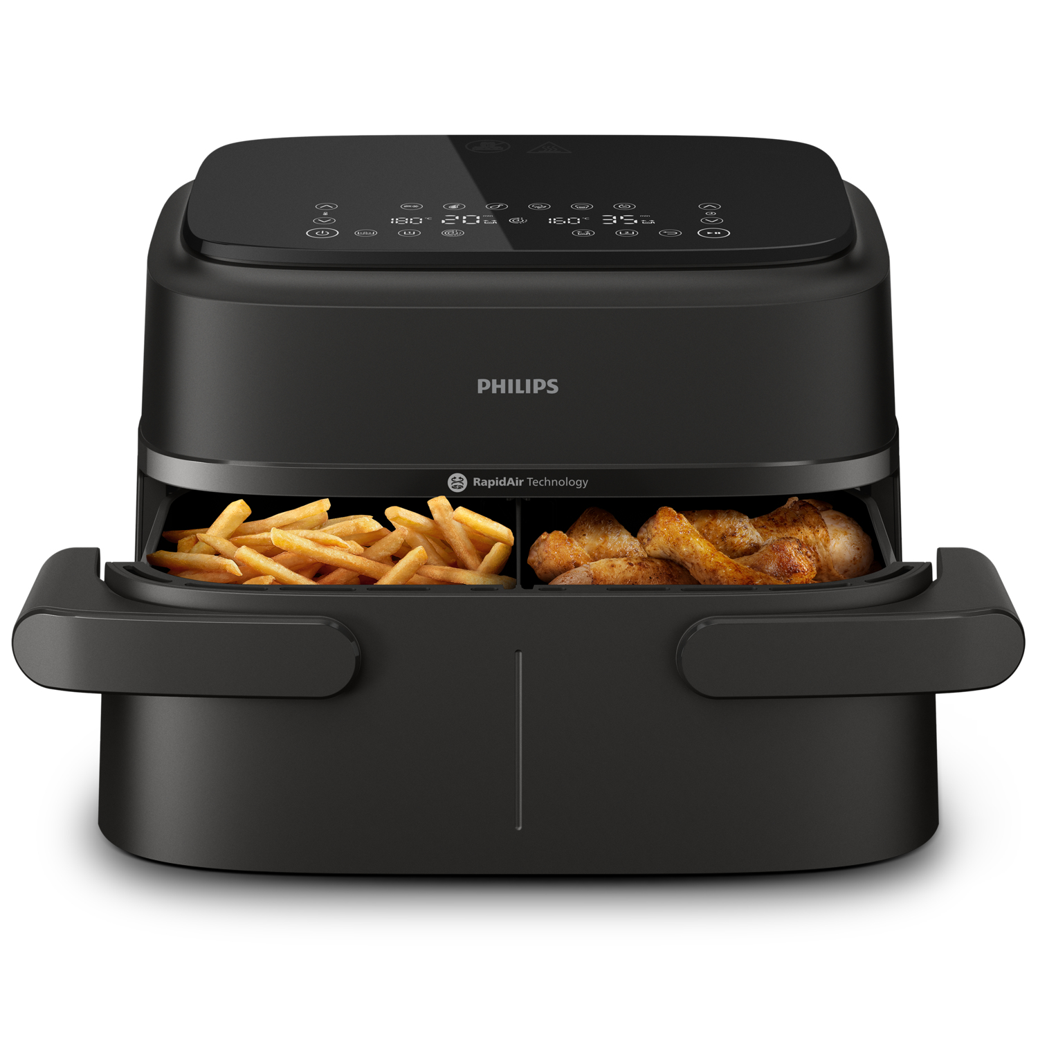 Philips 1000 series NA150/00 friteuse Dubbel 7 l Vrijstaand 2450 W Heteluchtfriteuse Zwart - Afbeelding 2