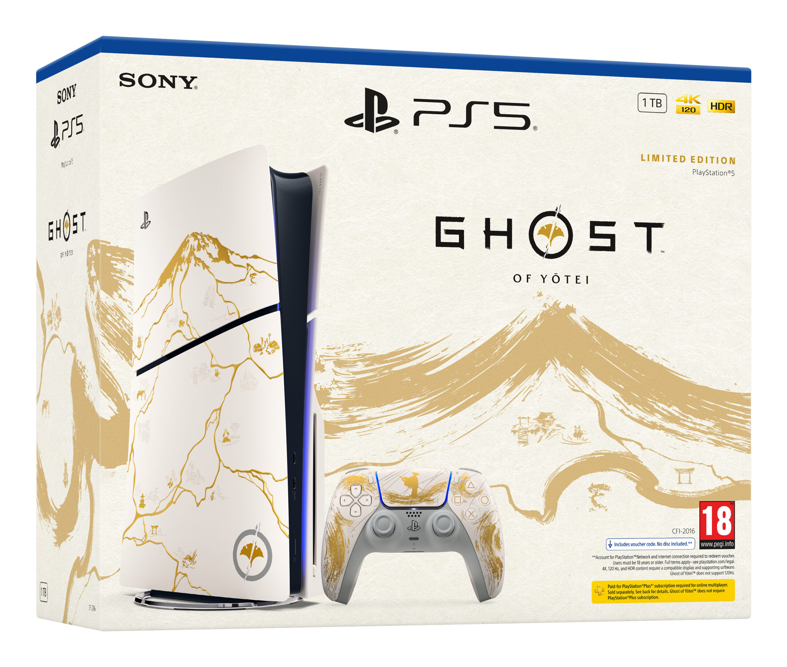 Sony PlayStation 5 - Ghost of Yotei Gold Limited Edition 1 TB Wifi Zwart, Wit - Afbeelding 7