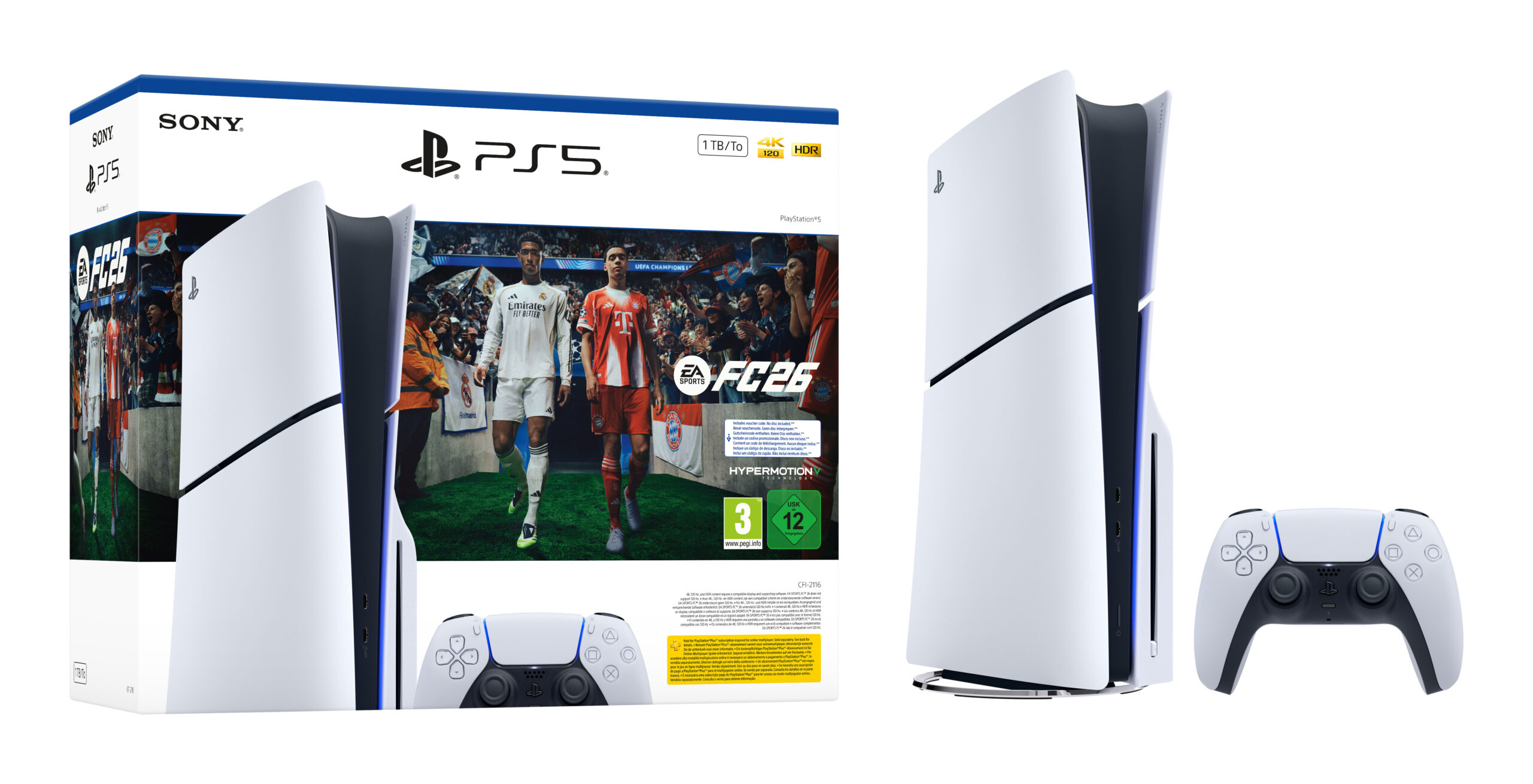 Sony PlayStation 5 + EA Sports FC 26 Bundle 1 TB Wifi Zwart, Wit - Afbeelding 2