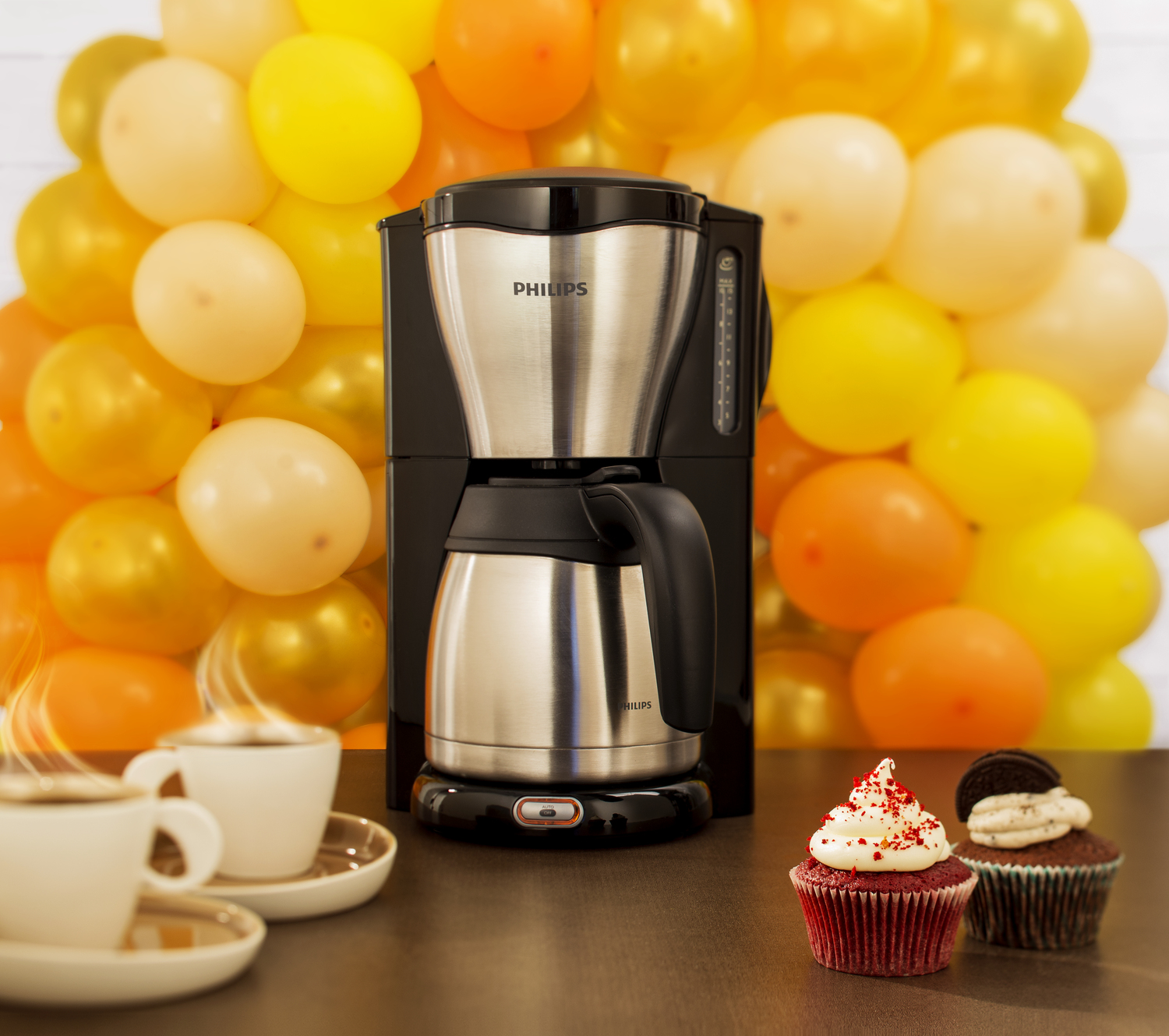 Philips Café Gaia Collection Metalen koffiezetter met thermische kan - Afbeelding 11