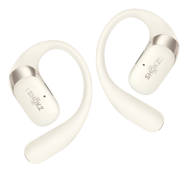 SHOKZ OpenFit 2 Headset Draadloos oorhaak, Open-ear Gesprekken/Muziek/Sport/Elke dag Beige