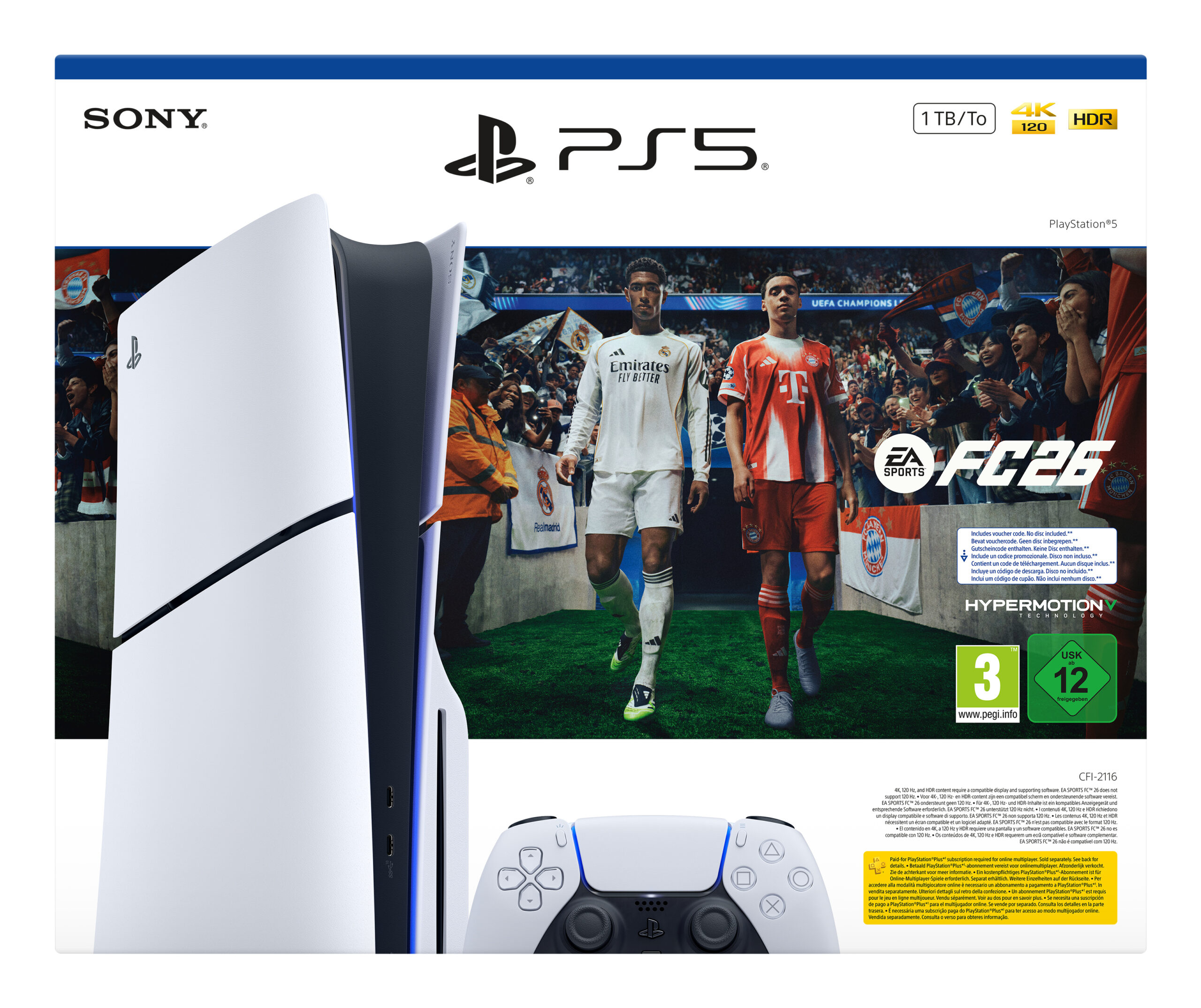 Sony PlayStation 5 + EA Sports FC 26 Bundle 1 TB Wifi Zwart, Wit