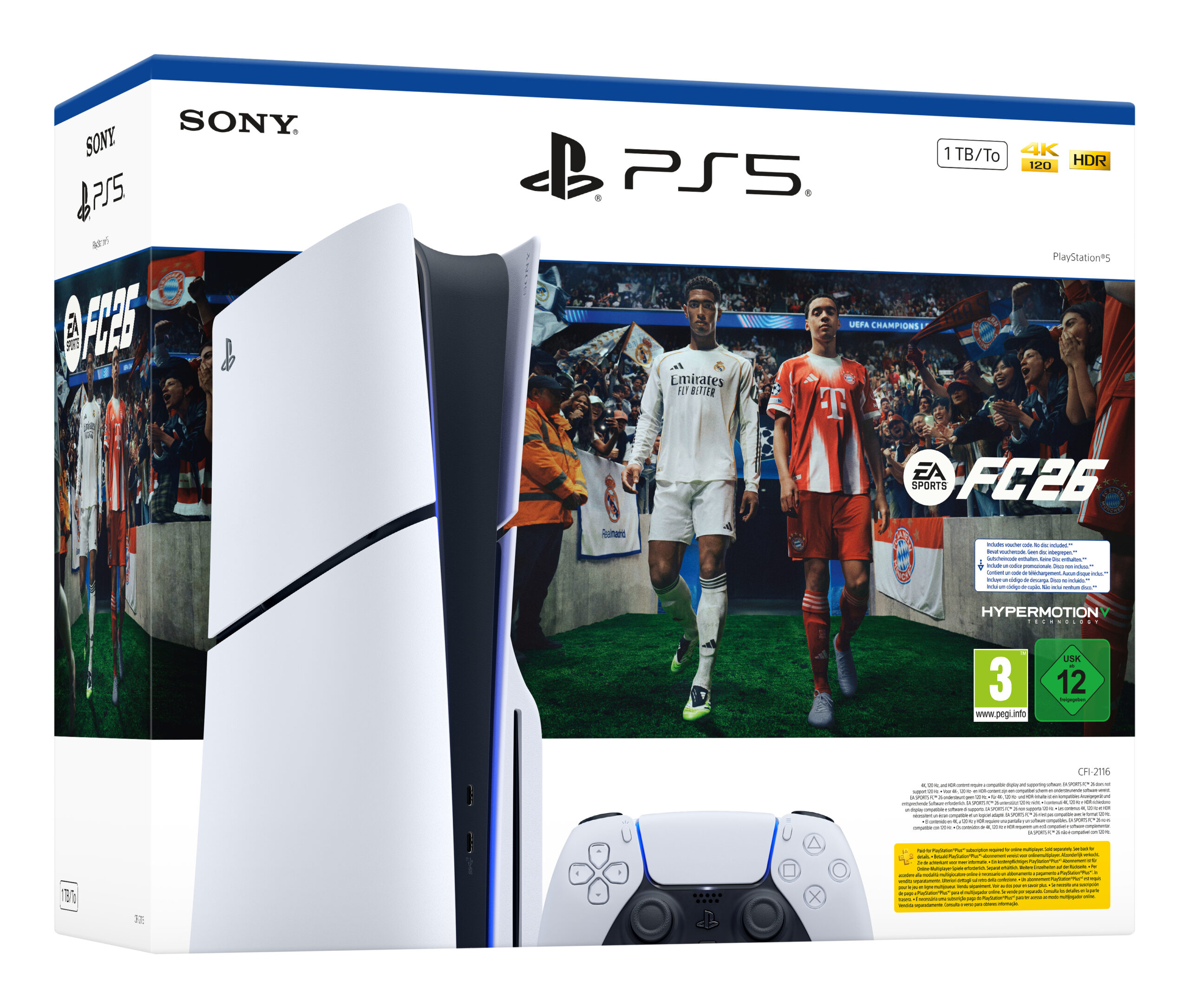 Sony PlayStation 5 + EA Sports FC 26 Bundle 1 TB Wifi Zwart, Wit - Afbeelding 3