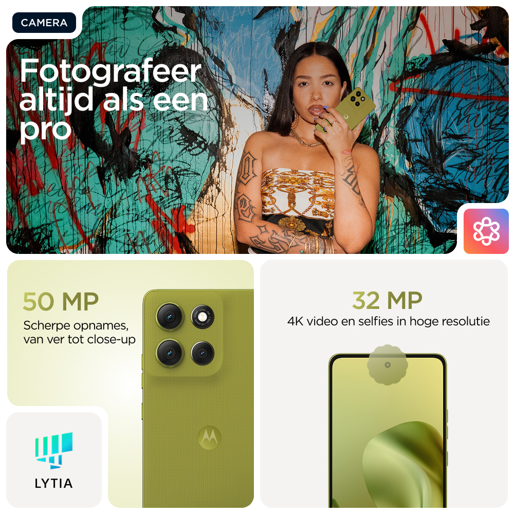 Motorola moto g86 5G 16,9 cm (6.67") Dual SIM Android 15 USB Type-C 8 GB 256 GB 5200 mAh Groen - Afbeelding 3