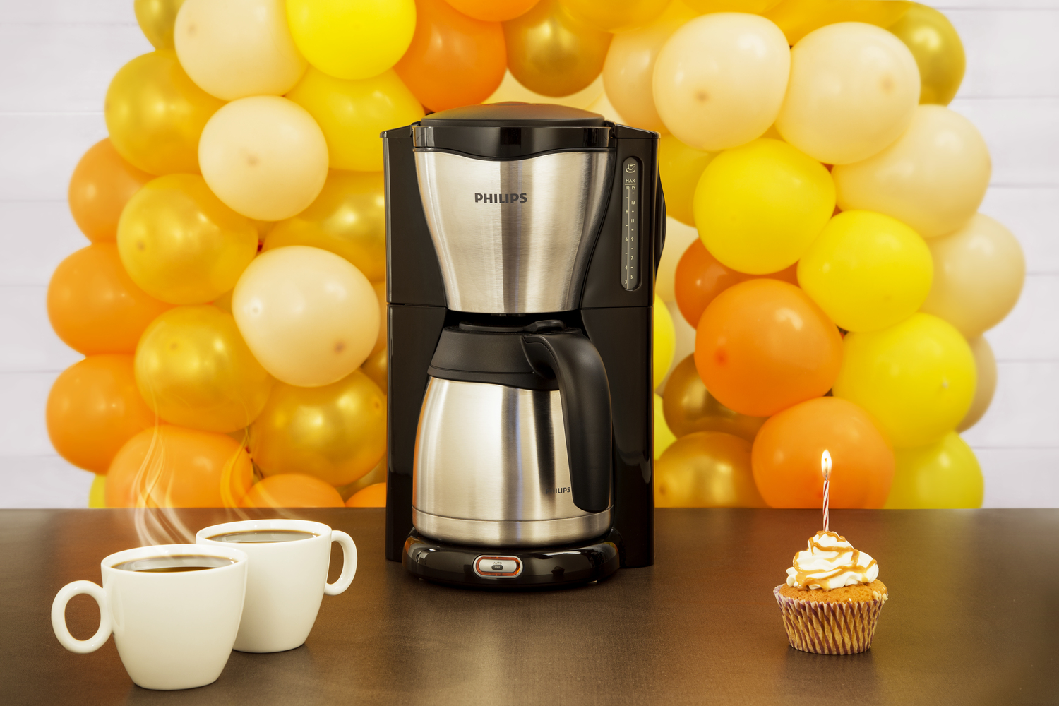 Philips Café Gaia Collection Metalen koffiezetter met thermische kan - Afbeelding 10