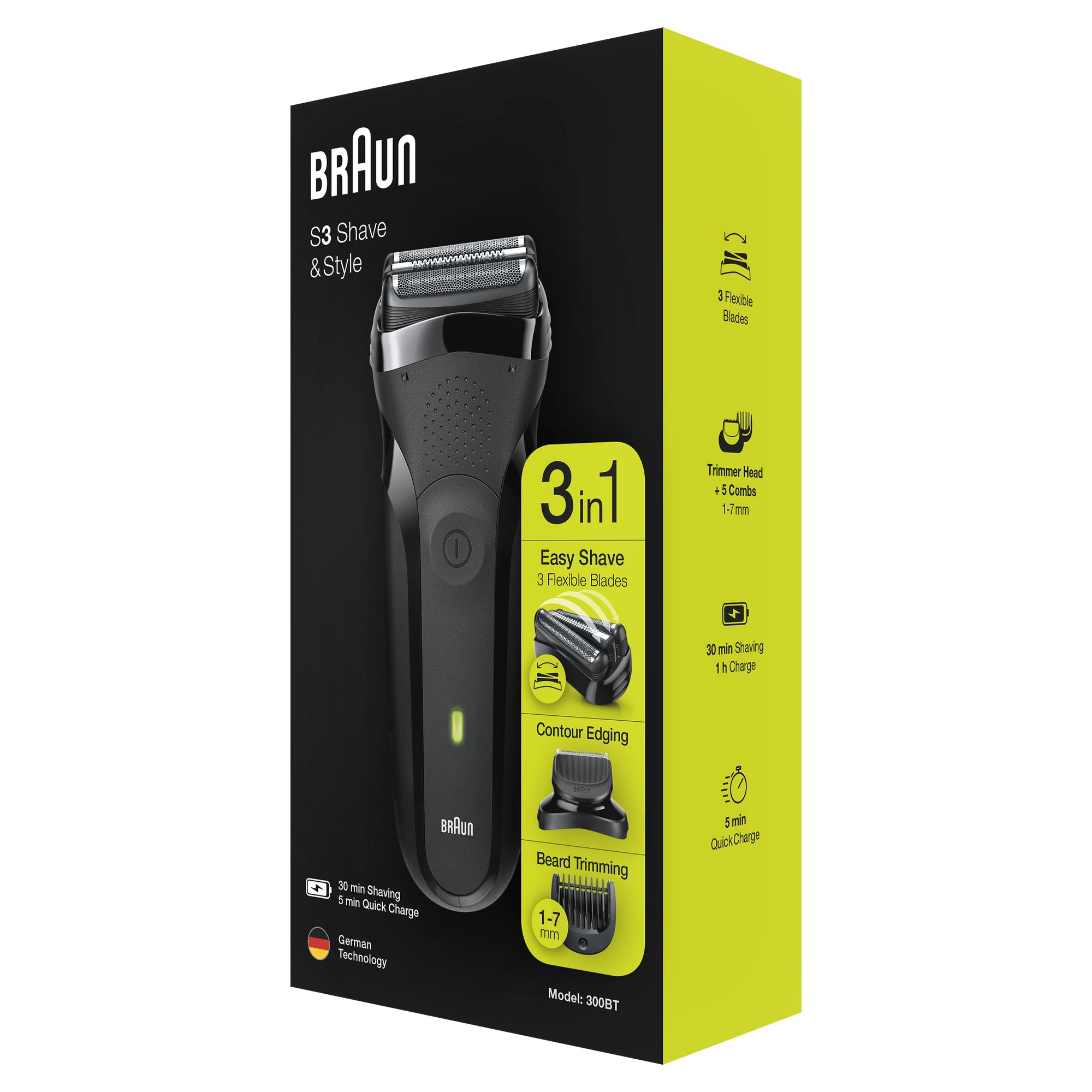 Braun Series 3 Shave&Style 300BT Elektrisch Scheerapparaat, Scheermes Voor Mannen, Zwart - Afbeelding 7