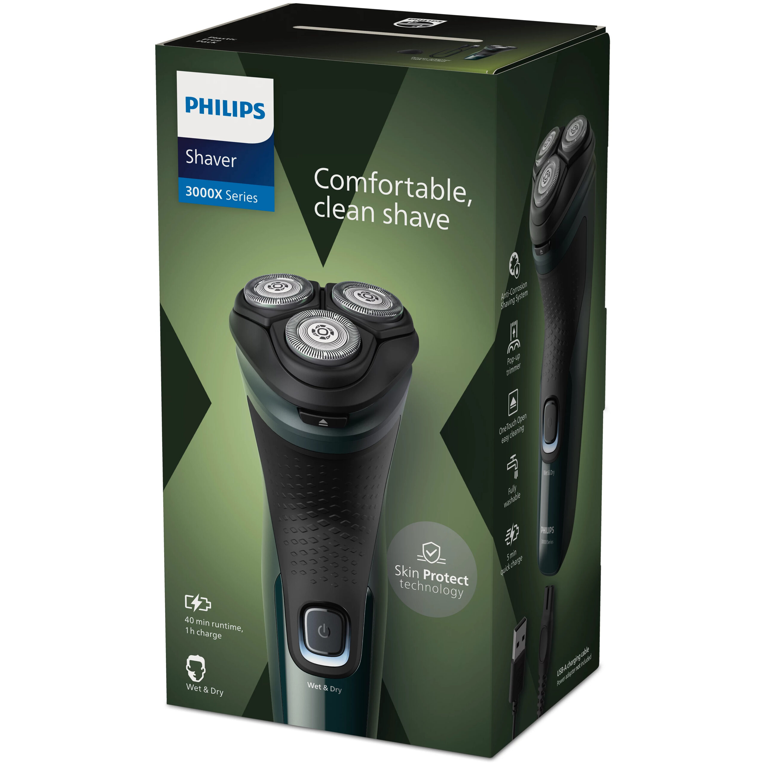 Philips Shaver 3000X Series X3002/00 Elektrisch scheerapparaat voor nat en droog scheren - Afbeelding 2