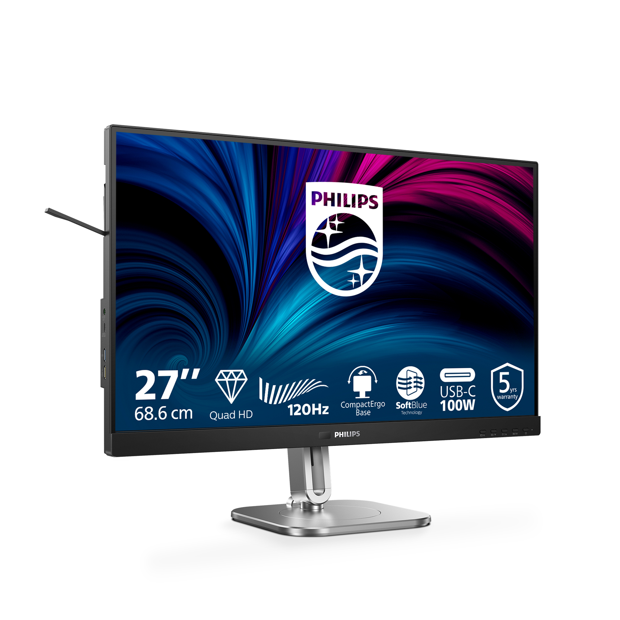 Philips 27B2U4601/00 computer monitor 68,6 cm (27") 2560 x 1440 Pixels Quad HD LCD Grijs - Afbeelding 2