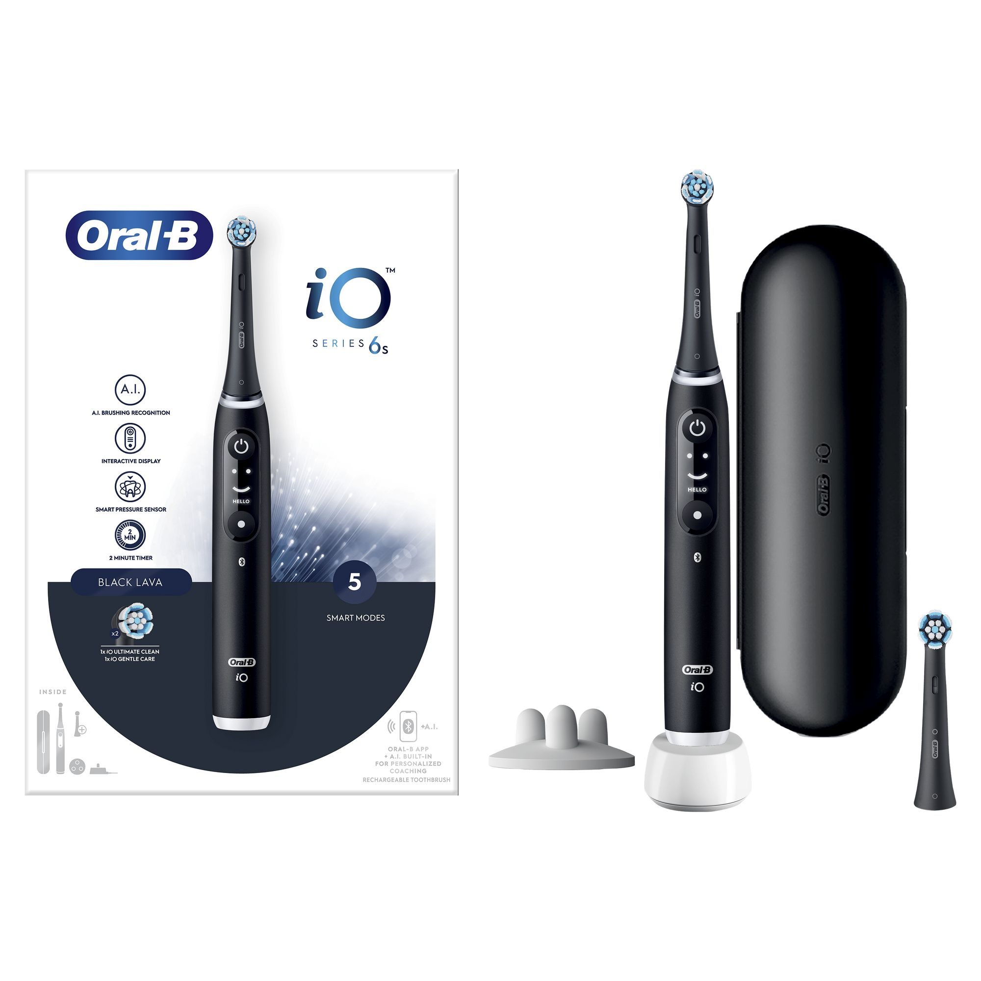 Oral-B iO 6 Volwassene Vibrerende tandenborstel Zwart - Afbeelding 3