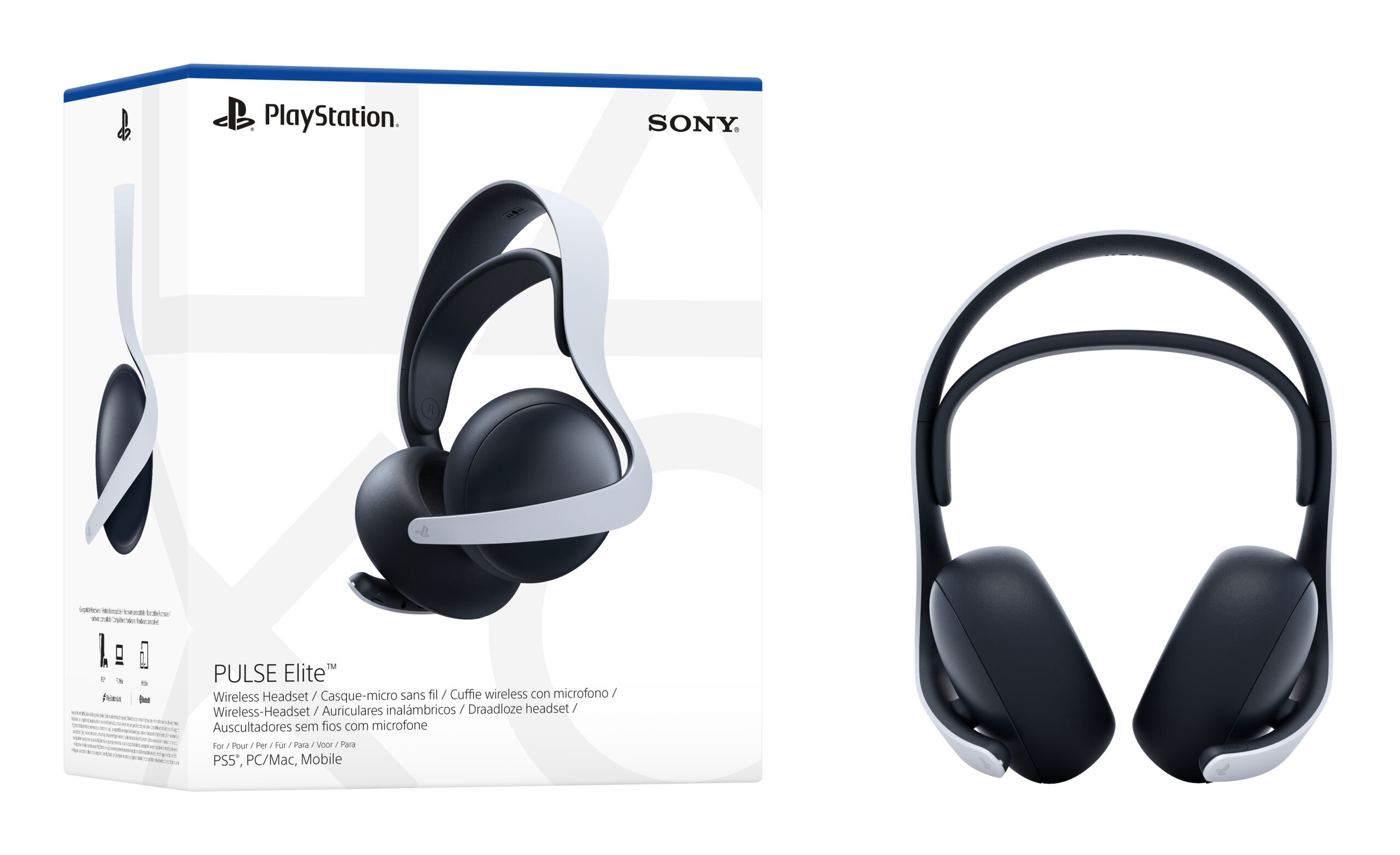 Sony PULSE Elite Headset Draadloos Hoofdband Gamen Bluetooth Zwart, Wit - Afbeelding 2