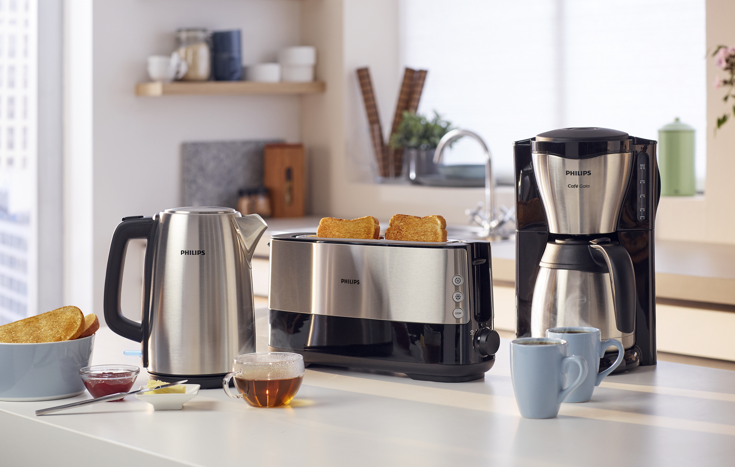 Philips Café Gaia Collection Metalen koffiezetter met thermische kan - Afbeelding 8
