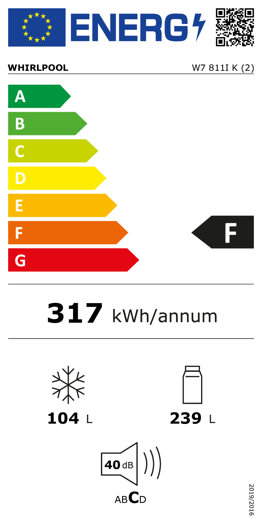 Whirlpool W7 811I K Vrijstaand 343 l F Zwart - Afbeelding 18