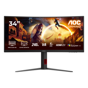 AOC G4 CU34G4Z computer monitor 86,4 cm (34") 3440 x 1440 Pixels Wide Quad HD LED Zwart, Rood