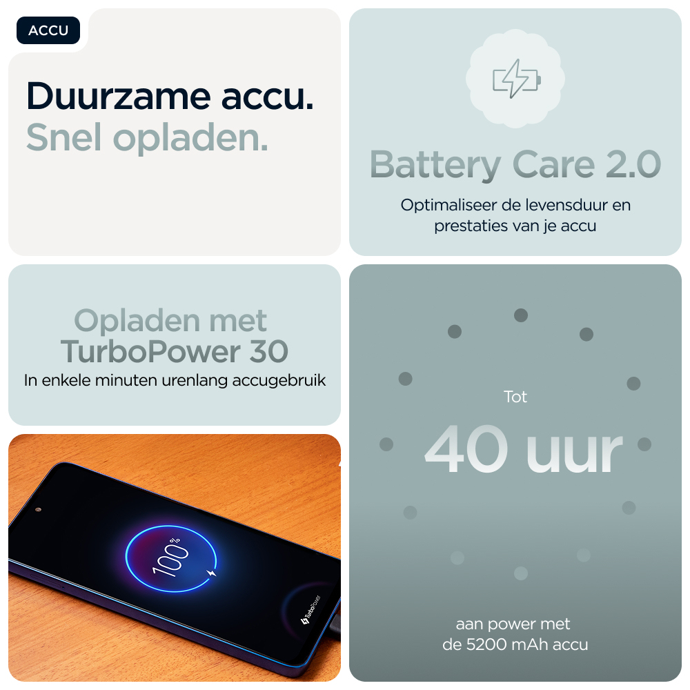 Motorola moto g56 5G 17,1 cm (6.72") Hybride Dual SIM Android 15 USB Type-C 8 GB 256 GB 5200 mAh Grijs - Afbeelding 6