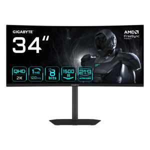 GIGABYTE GS34WQCA EK computer monitor 86,4 cm (34") 3440 x 1440 Pixels Wide Quad HD LCD Zwart