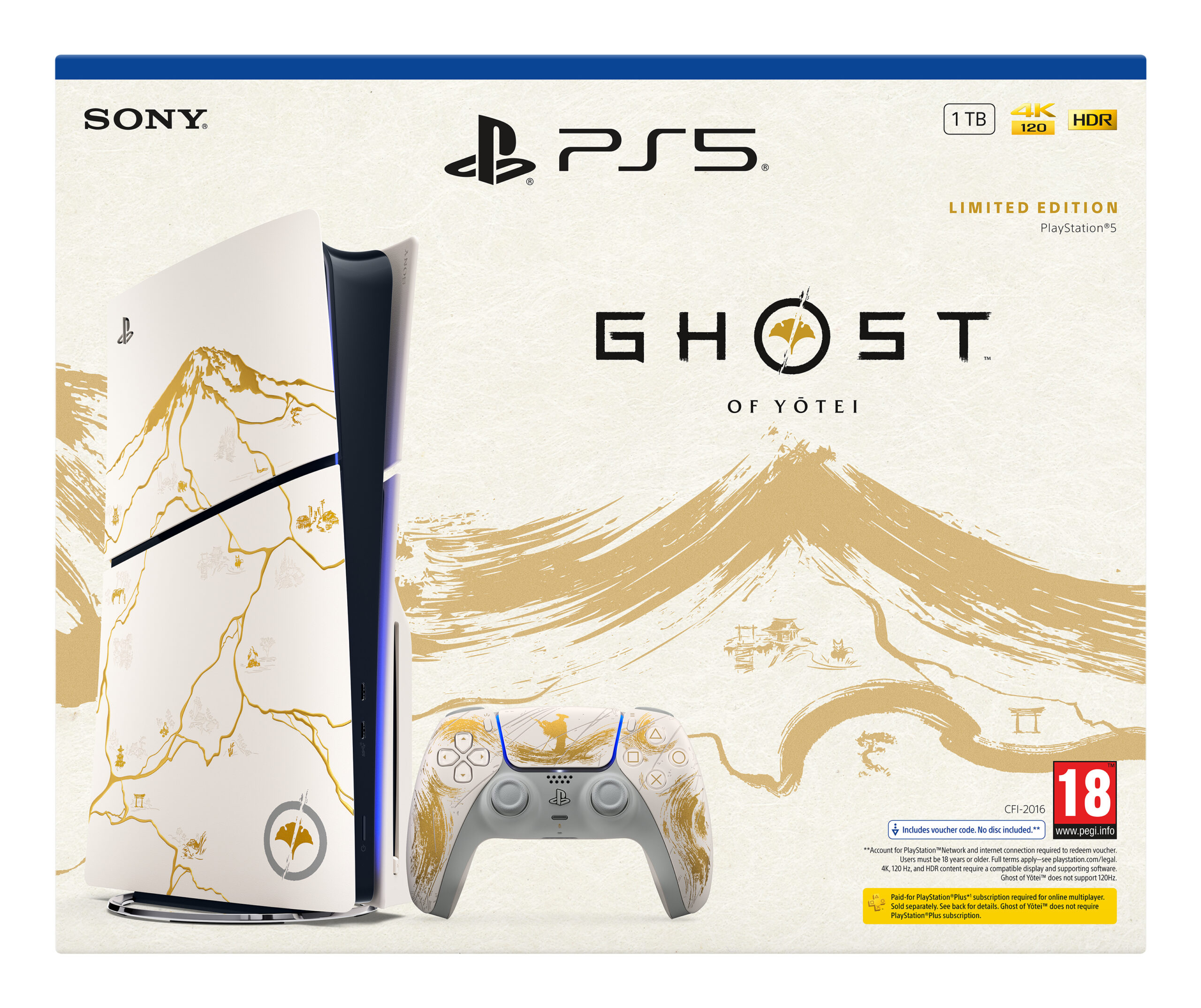 Sony PlayStation 5 - Ghost of Yotei Gold Limited Edition 1 TB Wifi Zwart, Wit - Afbeelding 6