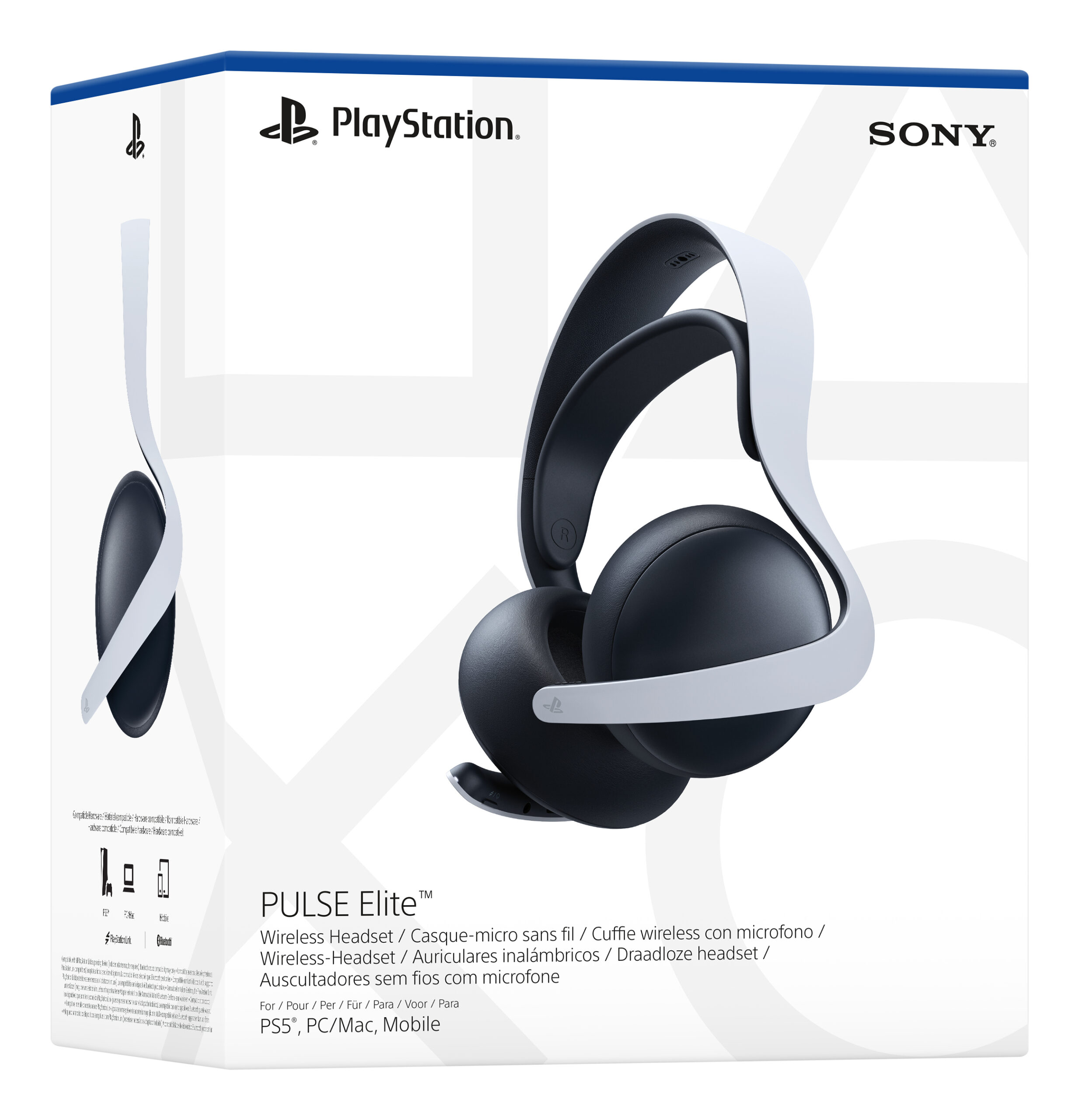 Sony PULSE Elite Headset Draadloos Hoofdband Gamen Bluetooth Zwart, Wit - Afbeelding 4