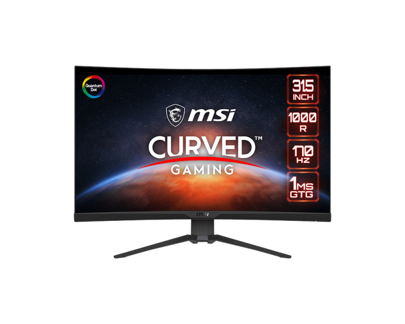 MSI MAG 325CQRFDE QD computer monitor 80 cm (31.5") 2560 x 1440 Pixels Wide Quad HD LCD Zwart