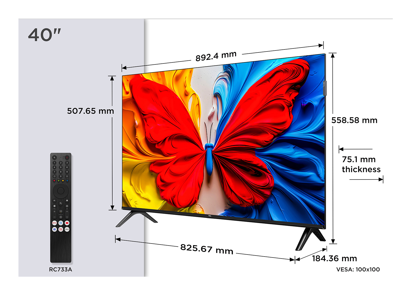 TCL 40S5K tv 101,6 cm (40") Full HD Smart TV Wifi Zwart - Afbeelding 3