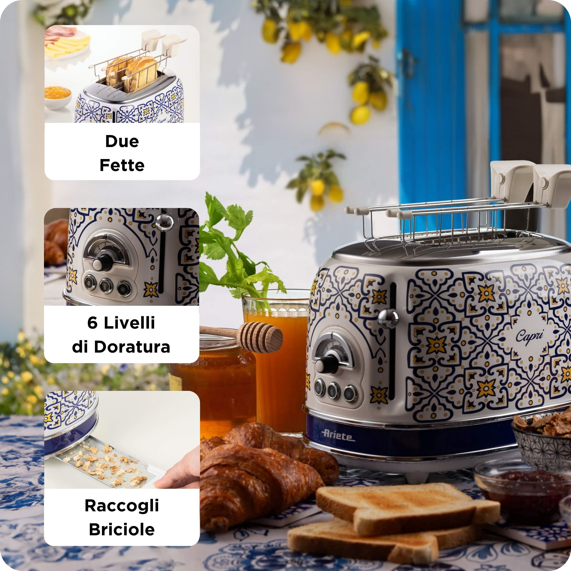 Ariete 0155/0C 6 2 snede(n) 810 W Wit, Lichtblauw - Afbeelding 3