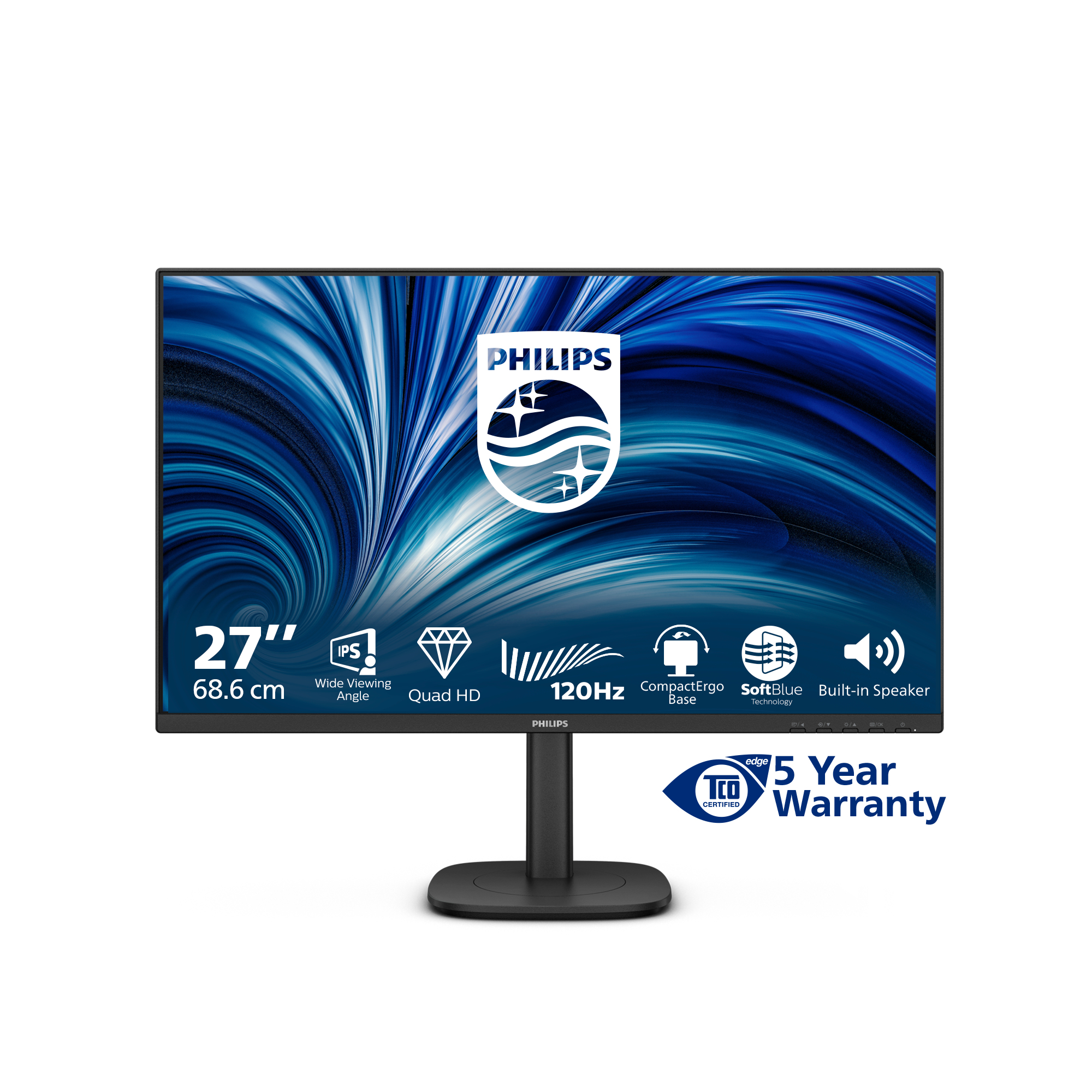 Philips 27B2N3500J/00 computer monitor 68,6 cm (27") 2560 x 1440 Pixels 2K LCD Zwart - Afbeelding 2