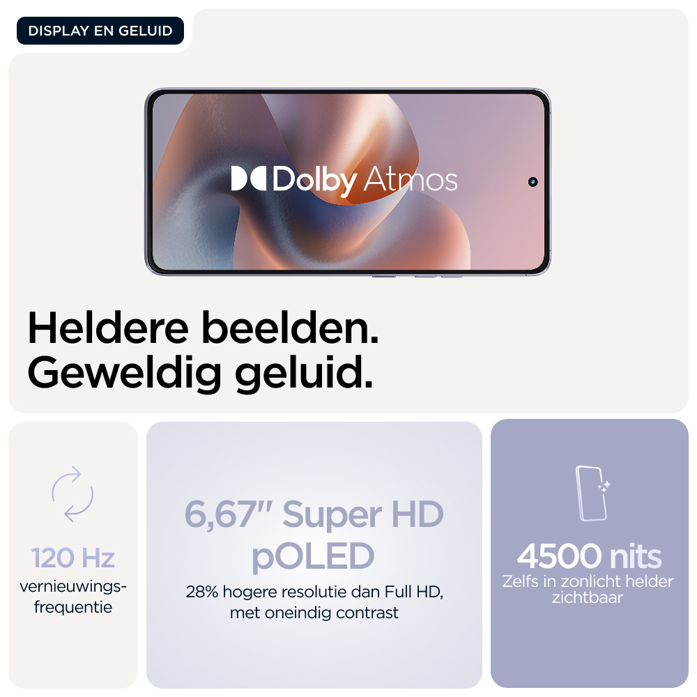 Motorola moto g86 5G 16,9 cm (6.67") Dual SIM Android 15 USB Type-C 8 GB 256 GB 5200 mAh Lila - Afbeelding 2